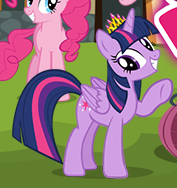 Size: 177x188 | Tagged: safe, derpibooru import, pinkie pie, twilight sparkle, twilight sparkle (alicorn), alicorn, earth pony, pony, cropped, crown, gameloft, jewelry, picture for breezies, smiling