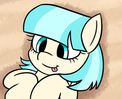 Size: 2284x1855 | Tagged: safe, artist:radek1212, coco pommel, pony, beach, cocobetes, cute, happy, sand, silly, silly pony, smiling, solo, tongue out