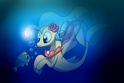 Size: 2743x1828 | Tagged: dead source, safe, artist:supercoco142, princess skystar, angler fish, fish, seapony (g4), my little pony: the movie, angler seapony, bubble, female, glow, solo, underwater