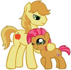 Size: 659x649 | Tagged: safe, artist:mlpfimlover97, derpibooru import, babs seed, braeburn, siblings