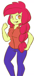 Size: 1000x2200 | Tagged: safe, artist:mirisihlon3, apple bloom, equestria girls, clothes, female, older, pants, solo