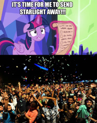 Size: 755x960 | Tagged: safe, screencap, twilight sparkle, twilight sparkle (alicorn), alicorn, pony, celestial advice, background pony strikes again, celebration, drama, hilarious in hindsight, op is a cuck, starlight drama