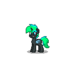 Size: 400x400 | Tagged: safe, oc, oc only, oc:cobalt nightshade, changeling, changeling oc, green changeling, pony town, simple background, solo, transparent background