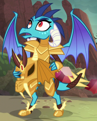 Size: 462x576 | Tagged: safe, screencap, princess ember, dragon, gauntlet of fire, cropped, dragon armor, solo