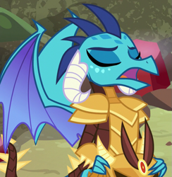 Size: 703x719 | Tagged: safe, screencap, princess ember, dragon, gauntlet of fire, cropped, dragon armor, solo