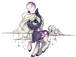 Size: 1024x768 | Tagged: safe, artist:nebulanovia, oc, oc only, original species, pony, cloud mane, female, mare, orbite, raised hoof, solo