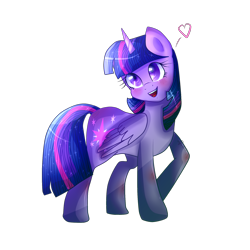 Size: 2000x2000 | Tagged: safe, artist:lymesun, twilight sparkle, twilight sparkle (alicorn), alicorn, pony, blushing, heart, open mouth, simple background, smiling, solo, starry eyes, transparent background, wingding eyes