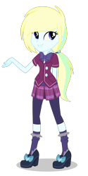 Size: 1600x3198 | Tagged: safe, artist:snowbunny0820, oc, oc only, oc:zoe, equestria girls, base used, clothes, crystal prep academy uniform, cute, high heels, leggings, pleated skirt, ponytail, school uniform, shoes, simple background, skirt, socks, solo, transparent background