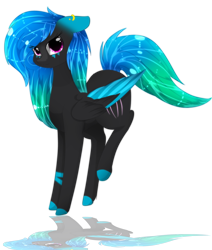 Size: 2442x2886 | Tagged: safe, artist:little-sketches, oc, oc only, pegasus, pony, ear piercing, earring, eye clipping through hair, female, high res, jewelry, mare, piercing, reflection, simple background, solo, transparent background