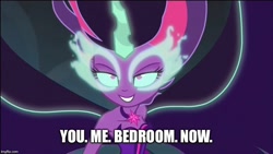 Size: 800x450 | Tagged: safe, edit, edited screencap, screencap, midnight sparkle, sci-twi, twilight sparkle, equestria girls, friendship games, caption, image macro, imminent sex, implied sex, meme, midnight sparkle's lines, this will end in snu snu, this will end in tears and/or death, you. me. x. now.