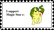 Size: 222x125 | Tagged: safe, artist:harleezpix, artist:kfc28371, magic star, g1, deviantart stamp, solo, text