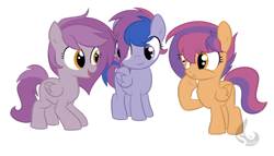 Size: 1024x586 | Tagged: safe, artist:splender-fire, oc, oc only, oc:dash lightning, oc:fast pace, oc:time setter, offspring, parent:oc:speed demon, parent:scootaloo, parents:canon x oc, simple background, transparent background, triplets