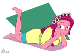 Size: 2250x1592 | Tagged: safe, artist:x-guy, gloriosa daisy, equestria girls, legend of everfree, barefoot, clothes, feet, solo