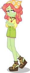 Size: 3925x9500 | Tagged: safe, artist:limedazzle, tree hugger, equestria girls, absurd resolution, clothes, crossed arms, equestria girls-ified, necklace, shorts, simple background, solo, transparent background, vector