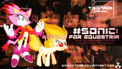 Size: 600x338 | Tagged: safe, artist:jpreckless2444, artist:snicket324, twilight sparkle, blaze the cat, burning blaze, crossover, rapidash twilight, sonic the hedgehog (series), toonami