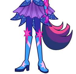 Size: 2000x1949 | Tagged: safe, artist:mixiepie, artist:teentitansfan201, edit, sci-twi, twilight sparkle, equestria girls, legend of everfree, boots, cropped, high heel boots, legs, ponytail, simple background, solo, sparkles, super ponied up, transparent background, vector, vector edit