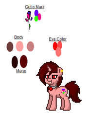 Size: 269x368 | Tagged: safe, artist:lavenderheart, oc, oc only, oc:lavenderheart, ms paint, parents:black x yellow, parents:oc x oc, pony town, reference sheet, solo