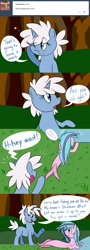 Size: 1280x3558 | Tagged: safe, artist:hummingway, oc, oc only, oc:cerulean mist, oc:swirly shells, merpony, pony, unicorn, ask-humming-way, comic, dialogue, duo, speech bubble, tumblr, tumblr comic