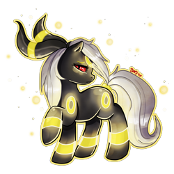 Size: 3000x3000 | Tagged: safe, artist:bean-sprouts, crossover, pokémon, ponified, simple background, solo, transparent background, umbreon