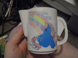 Size: 640x480 | Tagged: safe, artist:sailorusagichan, human, g1, cup, hand, irl, irl human, merchandise, photo, solo