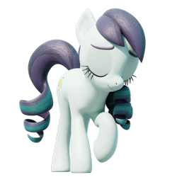 Size: 1024x1024 | Tagged: safe, artist:therealdjthed, coloratura, earth pony, pony, 3d, 3d model, blender, cute, cycles, cycles render, female, mare, model:djthed, rara, simple background, solo, transparent background