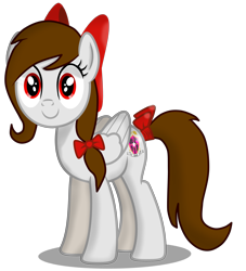 Size: 5000x5500 | Tagged: safe, artist:rsa.fim, oc, oc only, oc:whisper hope, pegasus, pony, absurd resolution, bow, cute, cutie mark, female, hair bow, looking at you, mare, mexican, ocbetes, red eyes, ribbon, simple background, smiling, solo, tail bow, tail wrap, transparent background, unitárium, vector