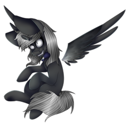 Size: 1024x999 | Tagged: safe, artist:fizzy2014, oc, oc only, alicorn, pegasus, pony, alicorn oc, empty eyes, floating wings, impossibly large ears, male, no catchlights, simple background, solo, stallion, transparent background