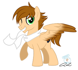 Size: 1164x1050 | Tagged: safe, artist:iheartjapan789, oc, oc only, oc:quick focus, pegasus, pony, clothes, male, one eye closed, scarf, simple background, solo, spread wings, stallion, transparent background, wings, wink