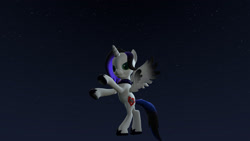 Size: 1920x1080 | Tagged: safe, oc, oc only, oc:melody sketch, alicorn, pony, 3d, alicorn oc, bipedal, spread wings, wings