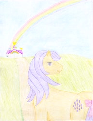 Size: 3729x4820 | Tagged: safe, artist:flicksi, lemon drop, g1, absurd resolution, contest, contest entry, rainbow, solo, traditional art