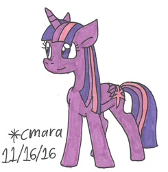 Size: 728x744 | Tagged: safe, artist:cmara, twilight sparkle, twilight sparkle (alicorn), alicorn, pony, solo, traditional art