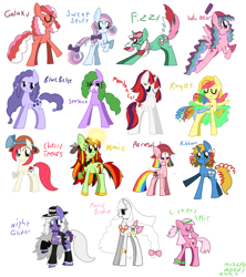 Size: 1600x1800 | Tagged: safe, artist:glitterclamopera, artist:moodyruko, blue belle, cherry treats, fizzy, galaxy (g1), lickety split, mimic (g1), moondancer (g1), night glider (g1), parasol (g1), pony bride, ribbon (g1), seashell (g1), sweet stuff, whizzer, twinkle eyed pony, g1, g1 to g4, generation leap