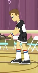 Size: 231x440 | Tagged: safe, screencap, teddy t. touchdown, equestria girls, equestria girls (movie), clothes, cropped, shoes, sneakers, socks