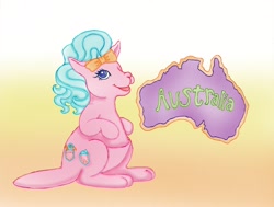 Size: 3304x2504 | Tagged: safe, artist:namineeveninglight, kangaroo, g1, australia, hoppy, map, solo