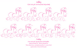 Size: 1400x875 | Tagged: artist needed, safe, pony, unicorn, monochrome, trotting, tutorial, walking