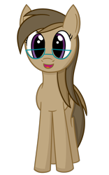 Size: 1000x1600 | Tagged: safe, artist:joey, oc, oc only, oc:dawnsong, earth pony, pony, female, glasses, looking at you, mare, open mouth, simple background, smiling, solo, transparent background