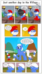 Size: 900x1599 | Tagged: safe, artist:radspyro, brainy smurf, comic, papa smurf, ponified, smurfs, the smurfs