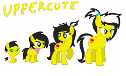 Size: 2000x1200 | Tagged: safe, artist:toyminator900, oc, oc only, oc:uppercute, earth pony, pony, age progression, baby, baby pony, female, filly, freckles, grumpy