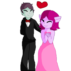 Size: 500x500 | Tagged: safe, artist:princess-of-zombies, fuchsia blush, oc, oc:conner cinch, equestria girls, friendship games, ponied up, simple background, transparent background, valentine's day