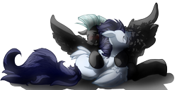 Size: 3536x1814 | Tagged: safe, artist:heyerika, soarin', thunderlane, pony, eyes closed, floppy ears, gay, male, preening, shipping, simple background, soarilane, spread wings, transparent background