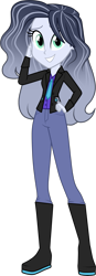 Size: 1079x3106 | Tagged: safe, artist:namygaga, oc, oc only, oc:silver moon, equestria girls, boots, clothes, equestria girls-ified, looking at you, pants, simple background, smiling, solo, transparent background