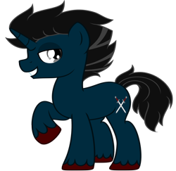 Size: 1000x973 | Tagged: safe, artist:daydreamsyndrom, oc, oc only, oc:slashing prices, pony, unicorn, 2017 community collab, cutie mark, derpibooru community collaboration, male, simple background, smiling, solo, stallion, standing, transparent background, vector