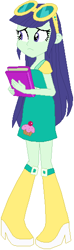 Size: 159x537 | Tagged: safe, artist:ra1nb0wk1tty, blueberry cake, equestria girls, equestria girls (movie), book, boots, cupcake, food, glasses, high heel boots, scared, simple background, solo, white background