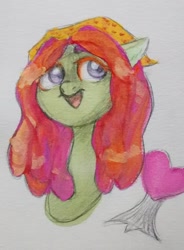 Size: 1426x1937 | Tagged: safe, artist:hippykat13, artist:sabokat, artist:trichykitty, tree hugger, cute, cutie mark, painting, partial color, traditional art