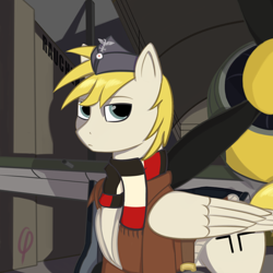 Size: 1024x1024 | Tagged: safe, artist:phi, oc, oc only, pegasus, pony, clothes, fw 190, german, luftwaffe, plane, scarf, solo