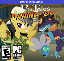 Size: 660x632 | Tagged: artist needed, safe, edit, ahuizotl, daring do, parasprite, parody, veggietales, video game