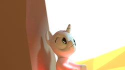 Size: 1920x1080 | Tagged: safe, artist:shastro, sweetie belle, pony, 3d, blender, derp, simple background, solo, sweetie bald, transparent background, wat