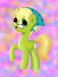 Size: 3024x4032 | Tagged: safe, artist:songbirdserenade, bittersweet (character), oc, oc only, oc:bittersweet, pony, unicorn, absurd resolution, female, glasses, mare, raised hoof, solo