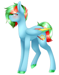 Size: 1024x1308 | Tagged: safe, artist:itsizzybel, oc, oc only, pegasus, pony, colored wings, male, multicolored wings, simple background, solo, stallion, transparent background