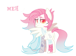 Size: 3482x2553 | Tagged: safe, artist:sorasku, oc, oc only, oc:silver, pegasus, pony, female, high res, mare, meh, prosthetic limb, prosthetics, simple background, solo, transparent background, unamused